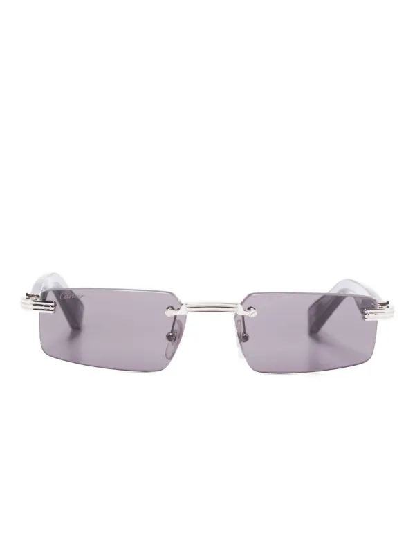Cartier Eyewear Rectangle-frame Sunglasses in Grey