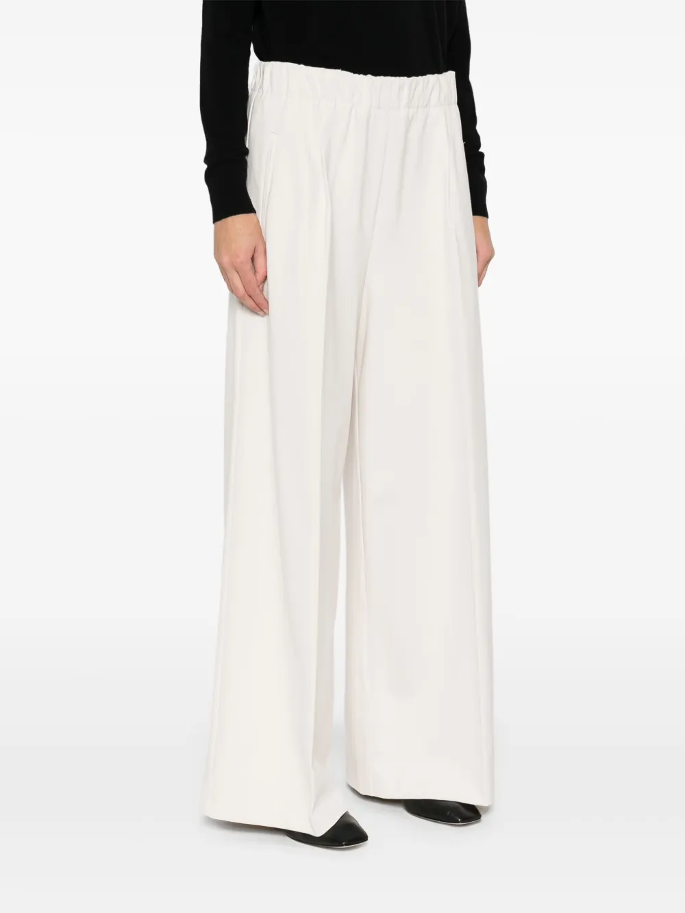 Solotre Elasticated-waistband Trousers In White