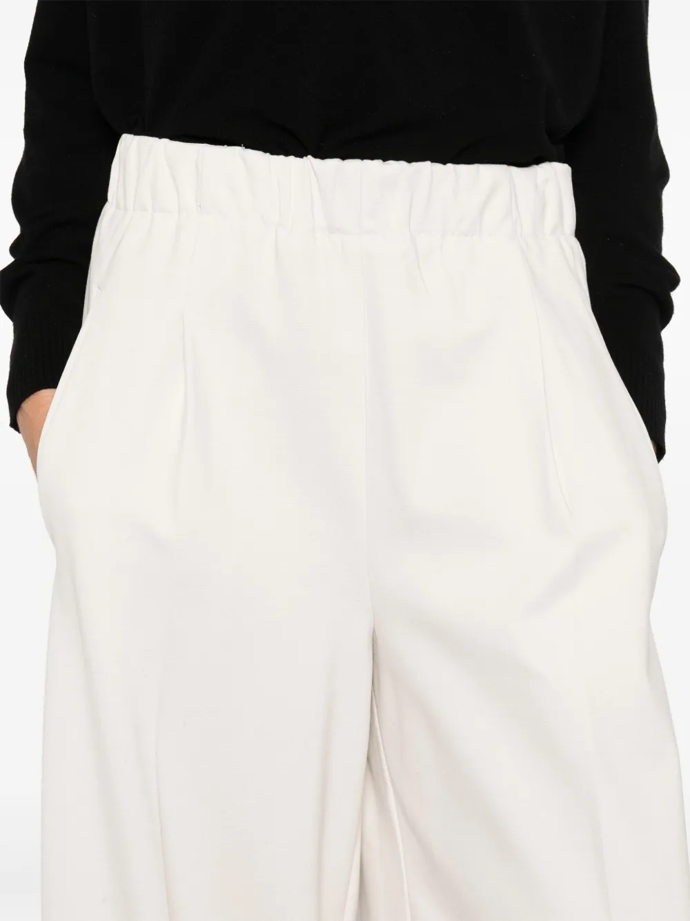 Solotre Elasticated-waistband Trousers In White
