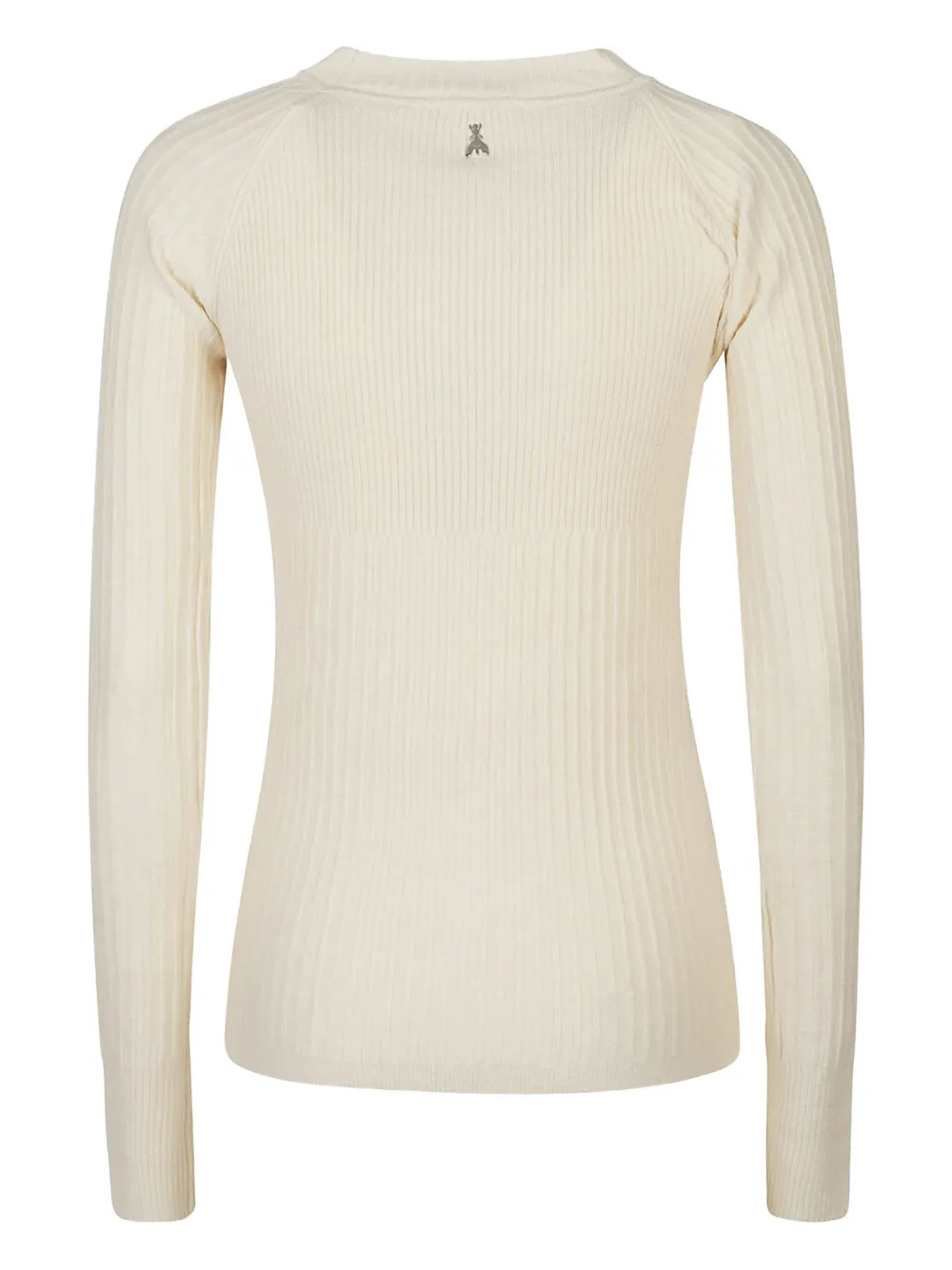 Patrizia Pepe Ribbed Long-sleeve T-shirt In Neutral