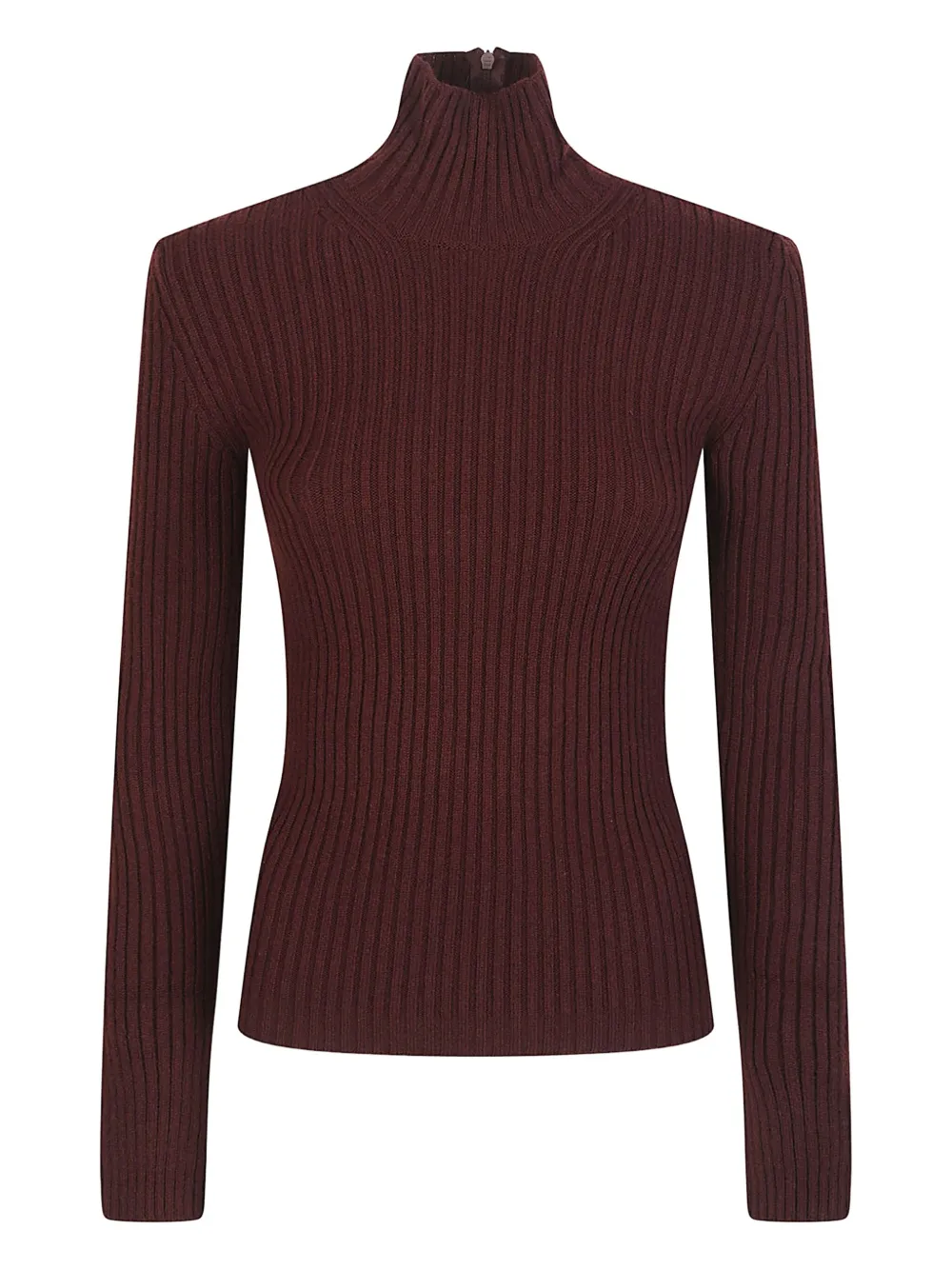 Max Mara Ribbed Roll-neck Sweater In Red