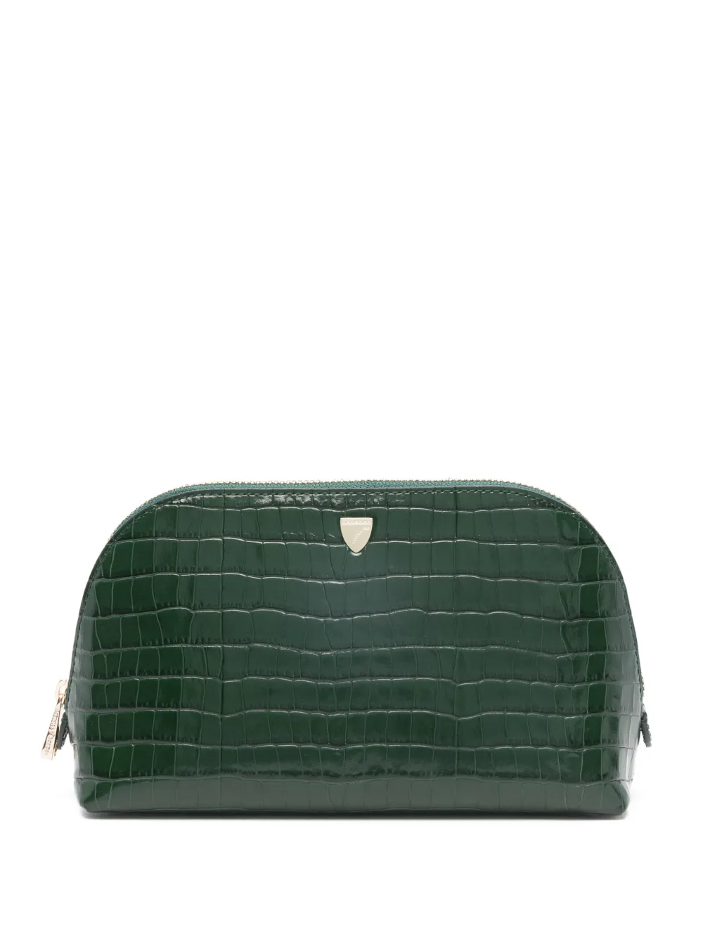 Aspinal Of London crocodile-design makeup case - Verde