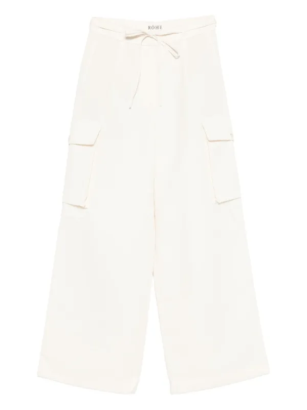 Róhe Drawstring-waist Cargo Trousers in White