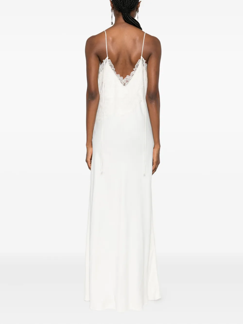 Rohe Lace-trim Midi Dress In White