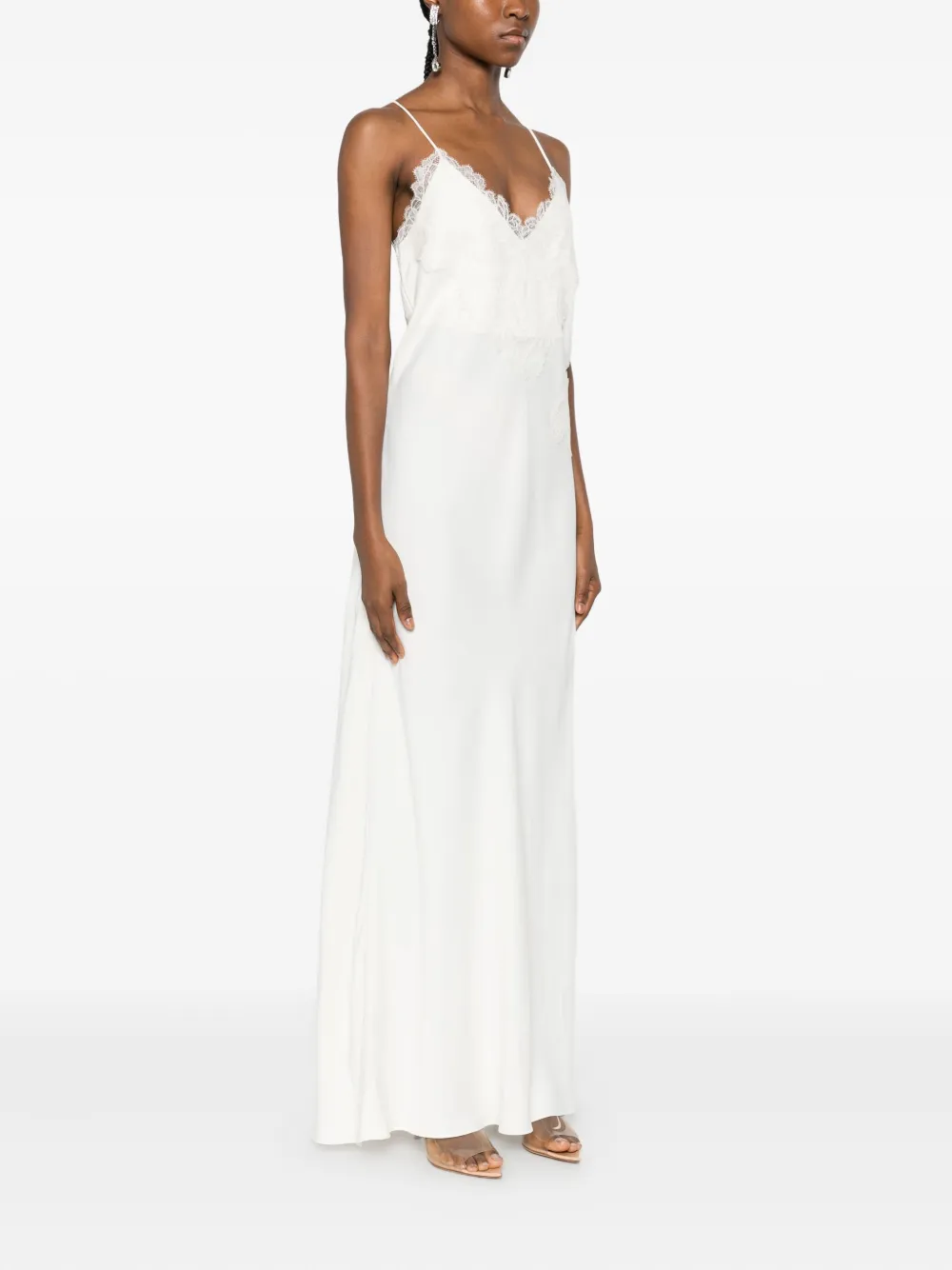 Rohe Lace-trim Midi Dress In White