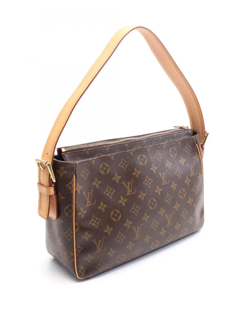 Pre-owned Louis Vuitton 2005 Monogram Viva Cite Gm Shoulder Bag In Brown
