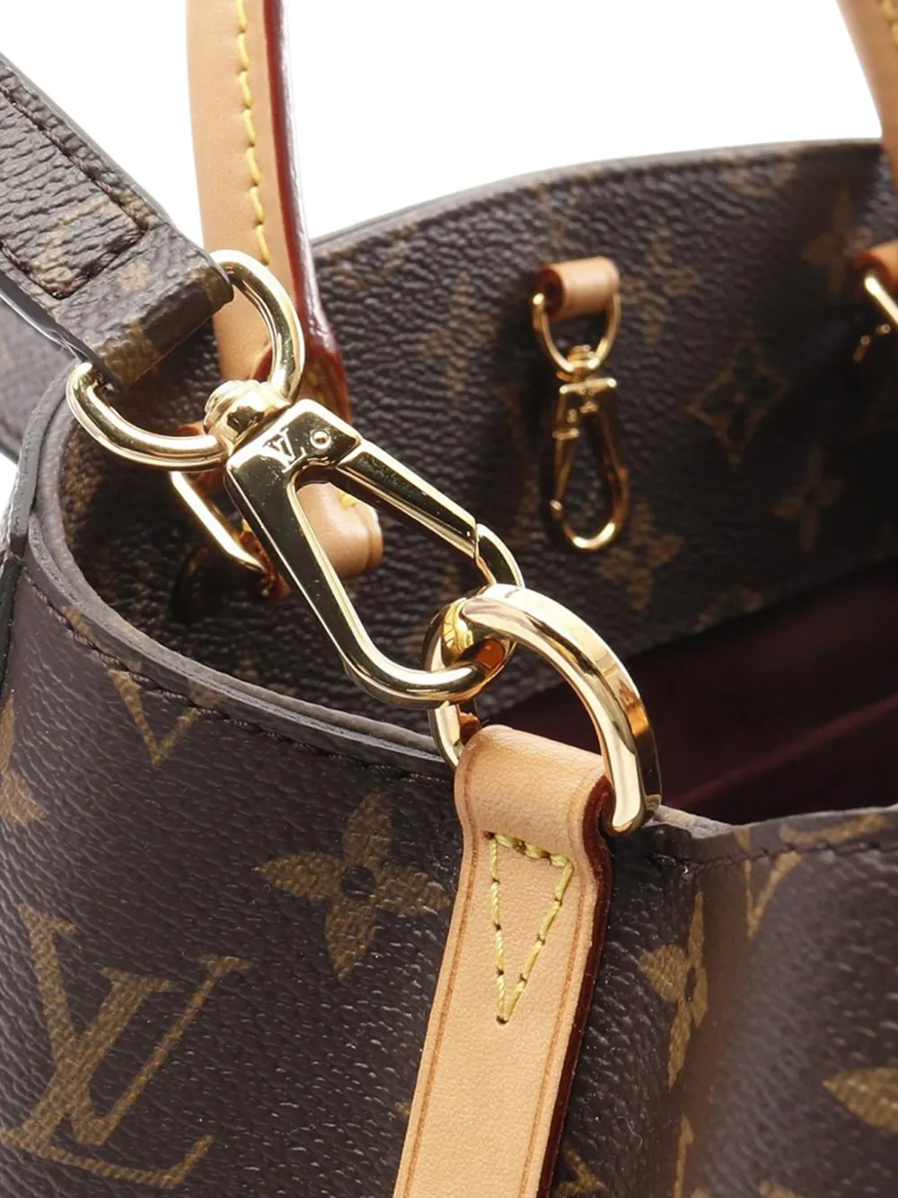 Pre-owned Louis Vuitton 2016 Monogram Montaigne Mm Satchel In Brown