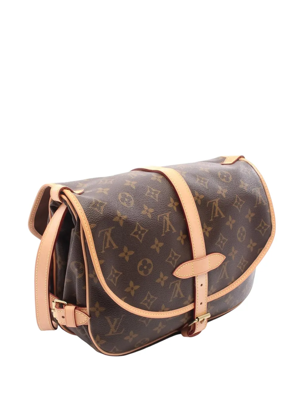 Pre-owned Louis Vuitton 2010 Monogram Saumur 30 Crossbody Bag In Brown