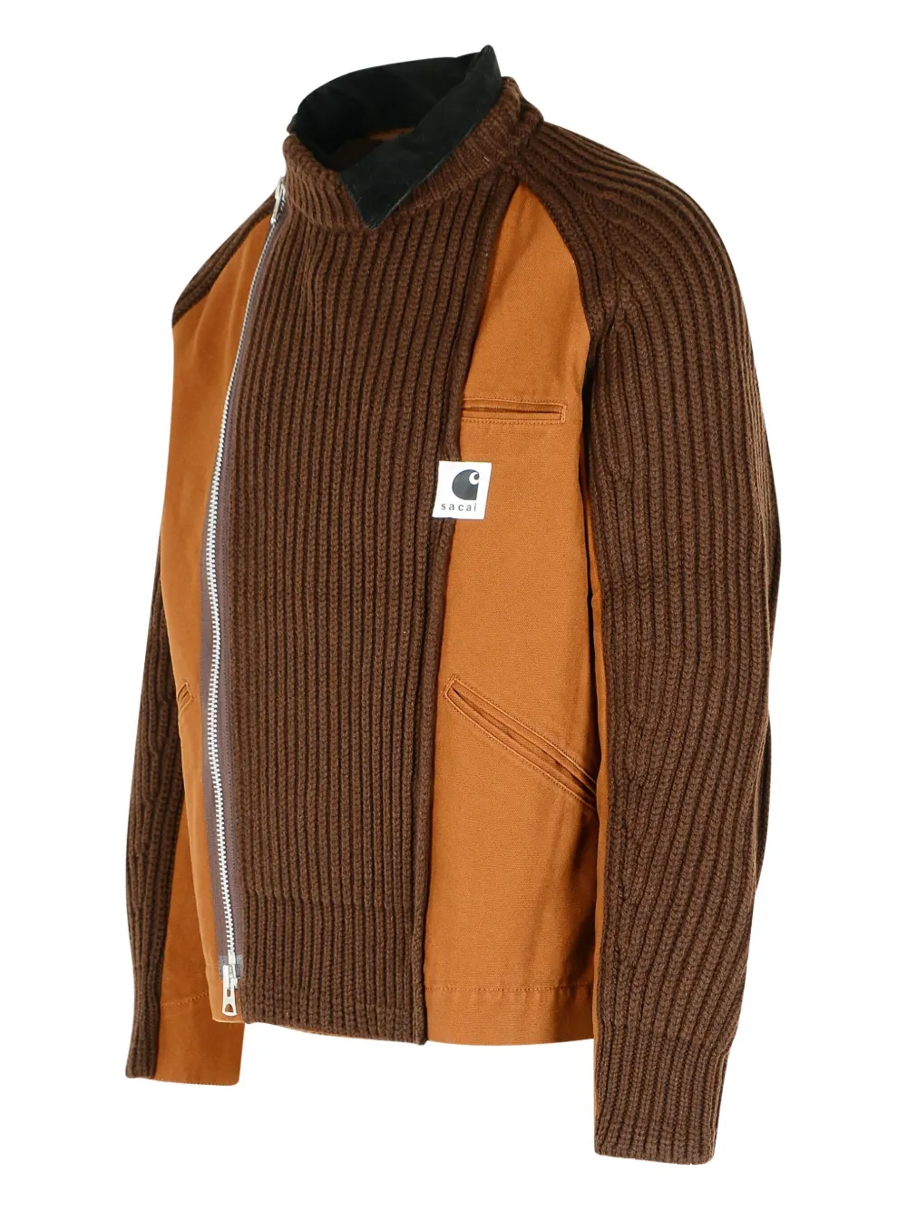 Sacai Men S Carhartt Wip Washed Duck X Wool Knit Blouson In