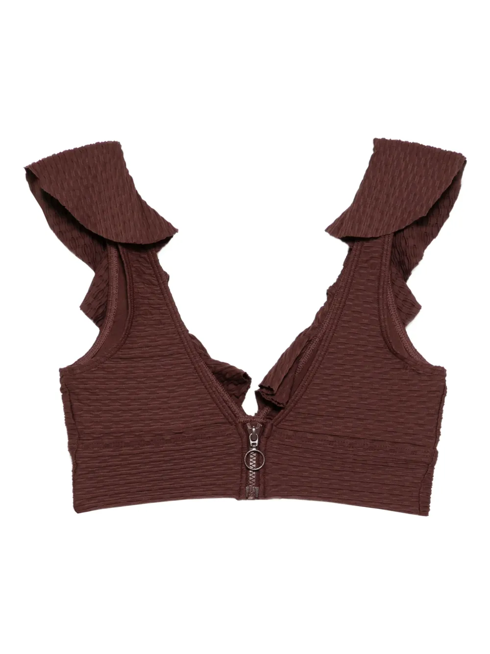  Duskii Frilled Swim Top - Brown 