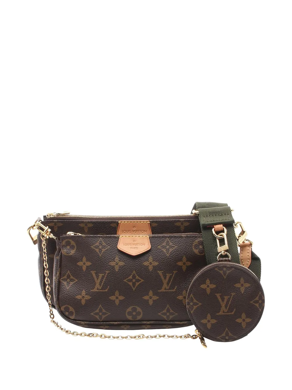 Pre-owned Louis Vuitton 2021-2025 Monogram Multi Pochette Accessoires Satchel In Brown