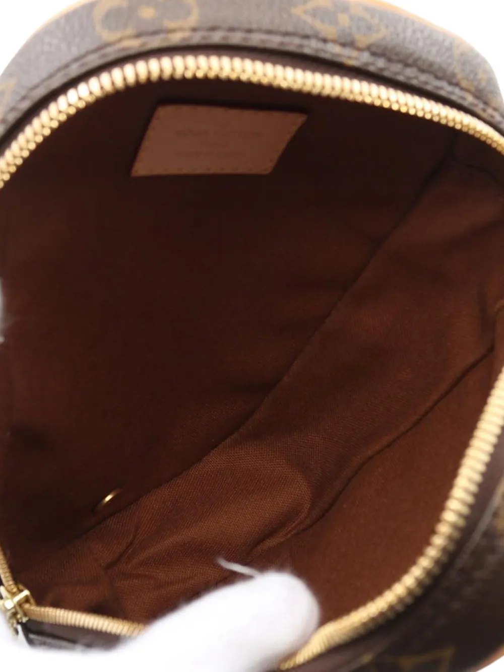 Pre-owned Louis Vuitton 2009 Monogram Pochette Gange Crossbody Bag In Brown