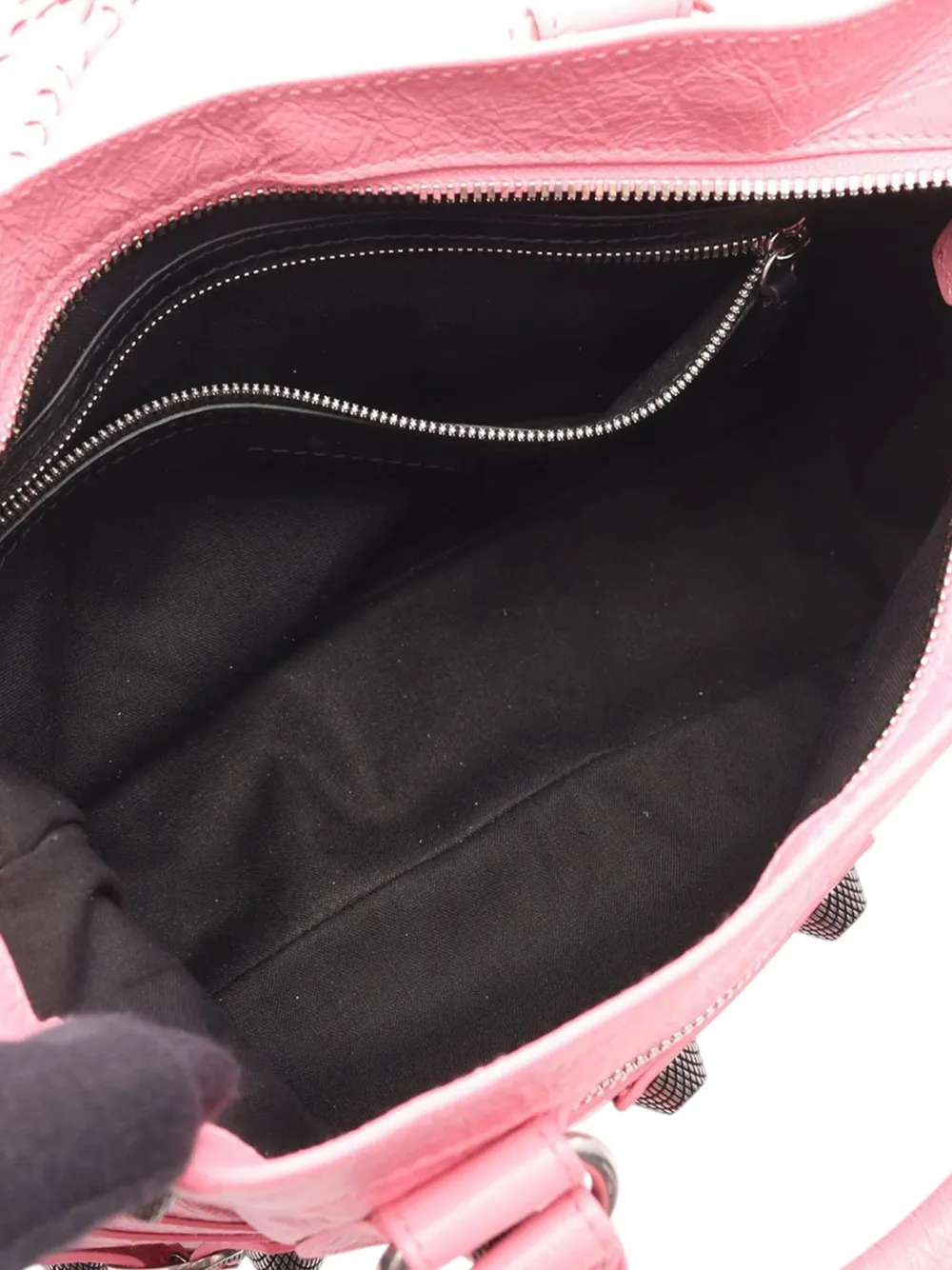 Pre-owned Balenciaga 2010-2025 Medium Lambskin Motocross Neo Cagole Satchel In Pink