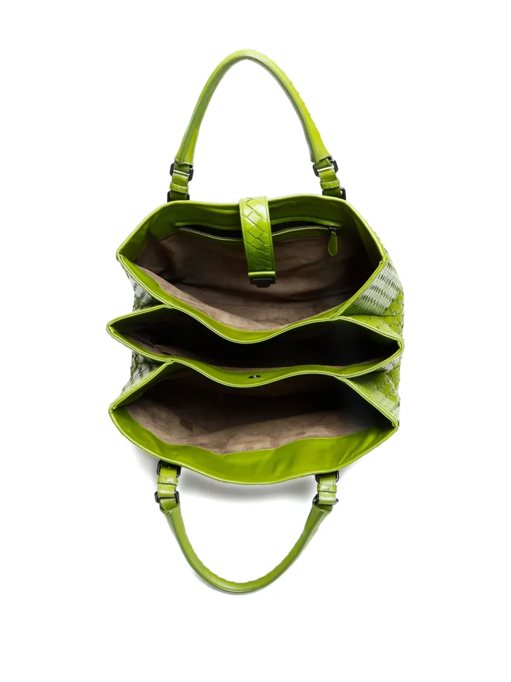 Bottega Veneta Pre-Owned Roma intrecciato shopper Groen
