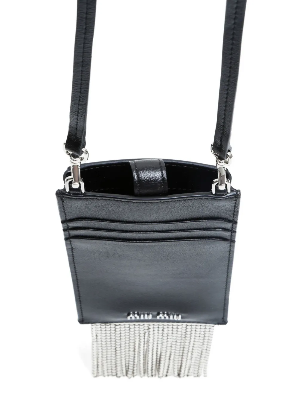 Pre-owned Miu Miu 2010s Crystal Phone Case In Black