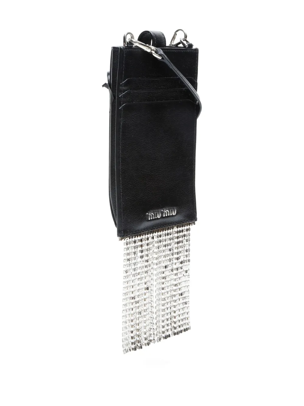 Pre-owned Miu Miu 2010s Crystal Phone Case In Black