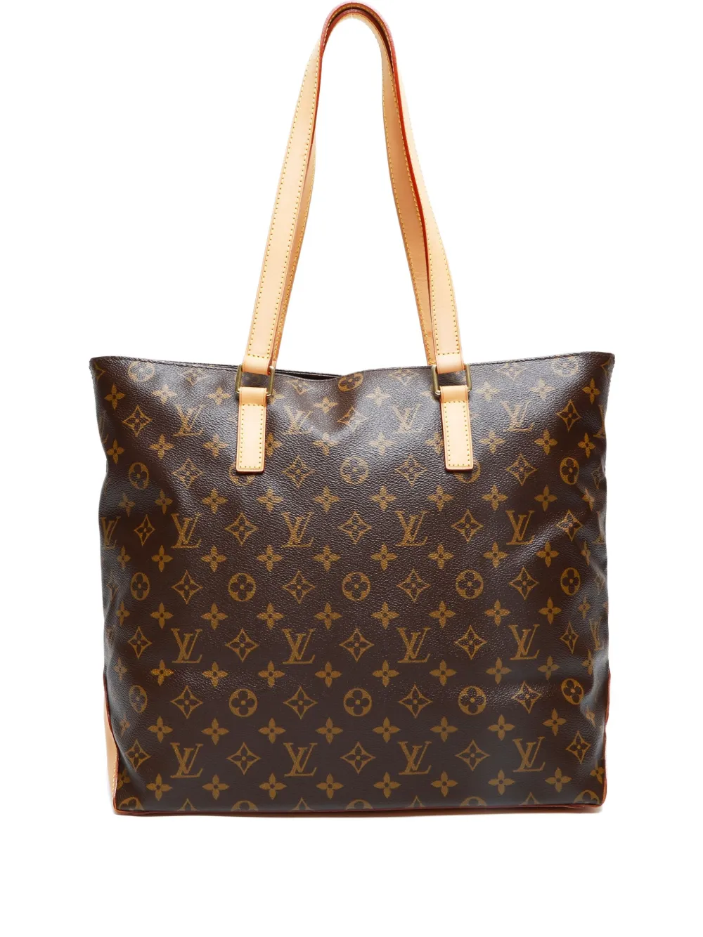 Pre-owned Louis Vuitton 2006 Monogram Cabas Mezzo Tote Bag In Brown