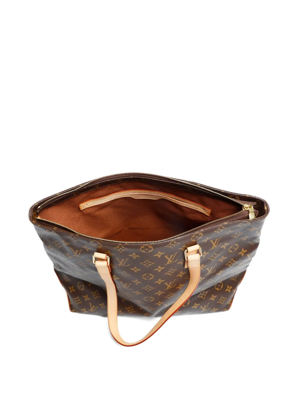 Pre-owned Louis Vuitton 2006 Monogram Cabas Mezzo Tote Bag In Brown