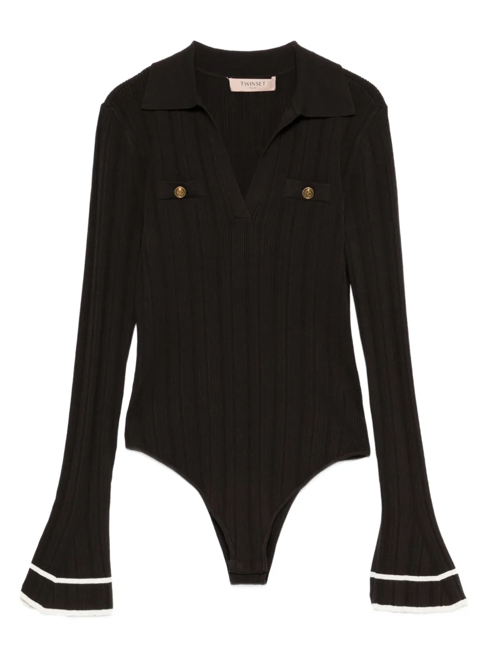 TWINSET top con cuello en V | marrón | Image 1