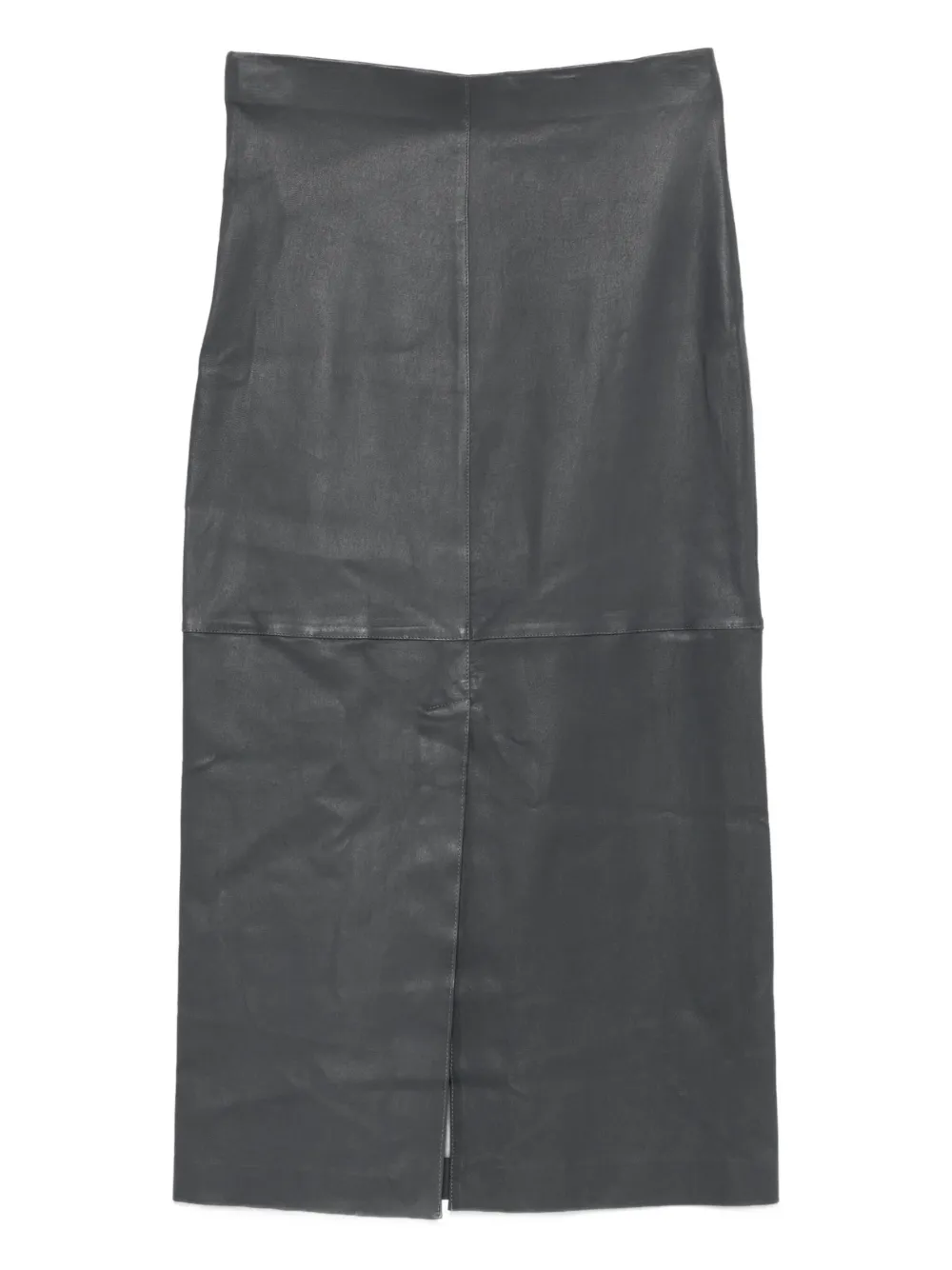 Alysi Stretch Leather Skirt In Black