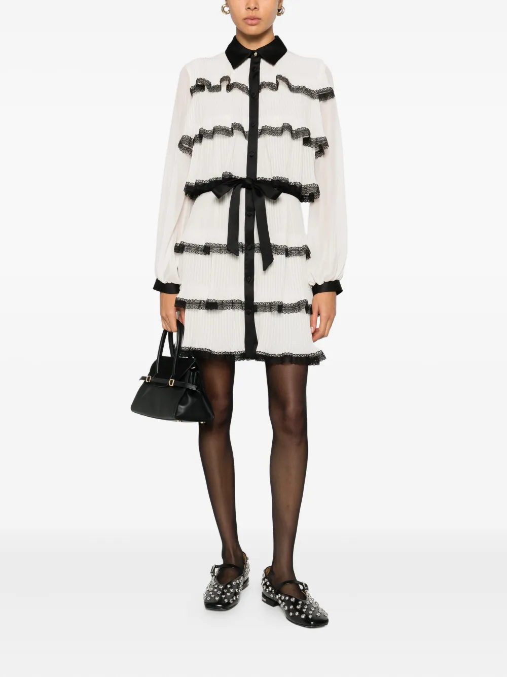Babylone Paris Lace Tiered Dress In White