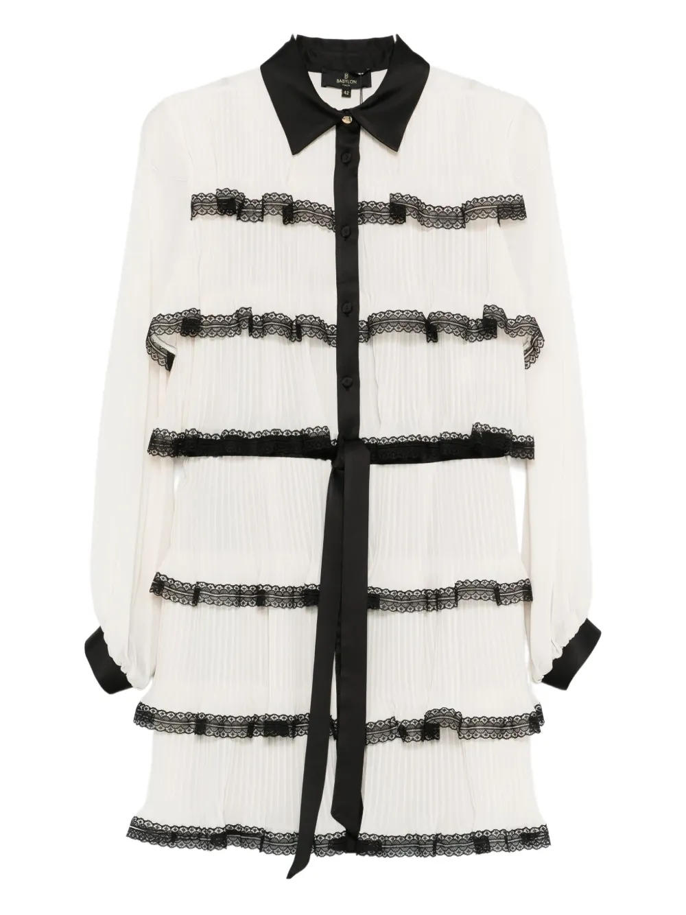 Babylone Paris Lace Tiered Dress In White