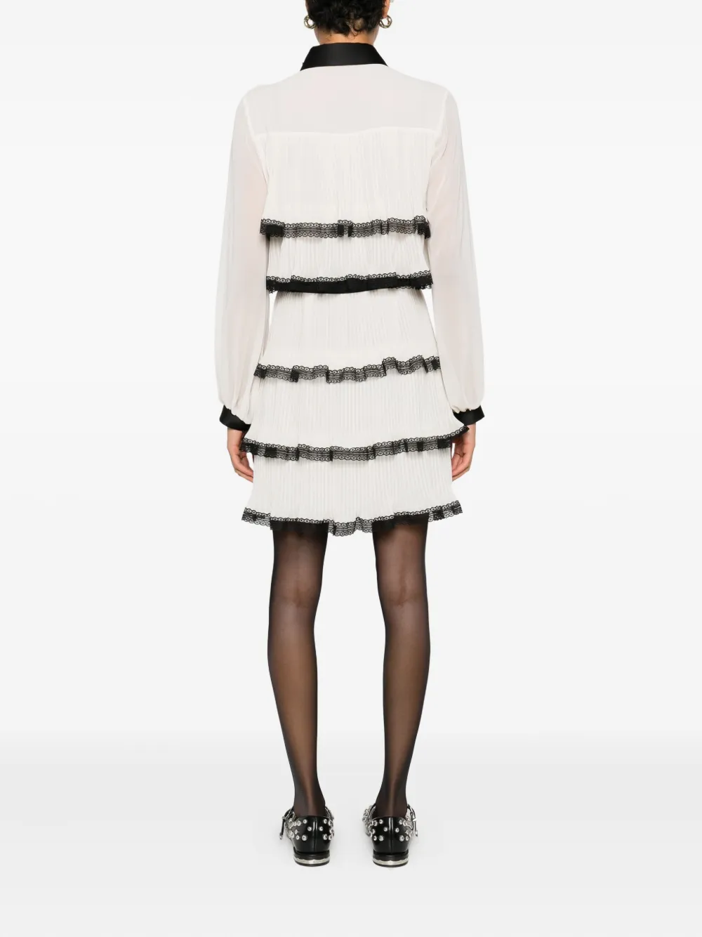 Babylone Paris Lace Tiered Dress In White