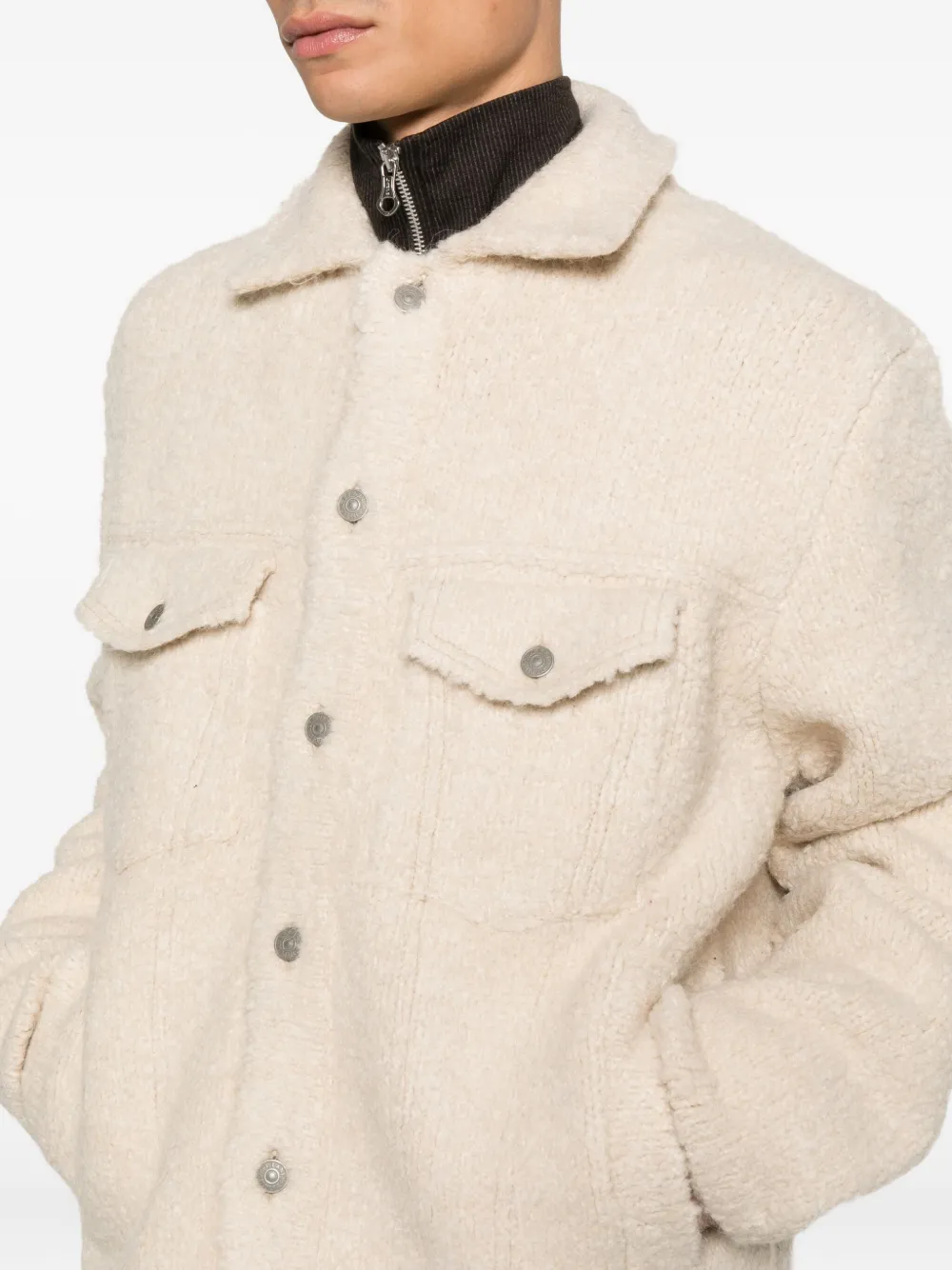 Laneus Shirtjack met knoopsluiting Beige