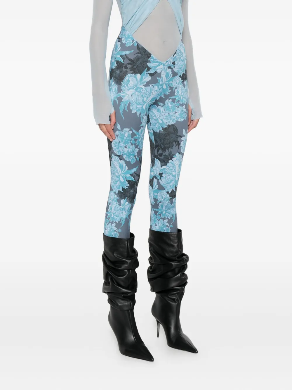 Mazzei Floral-print Jumpsuit In Blue