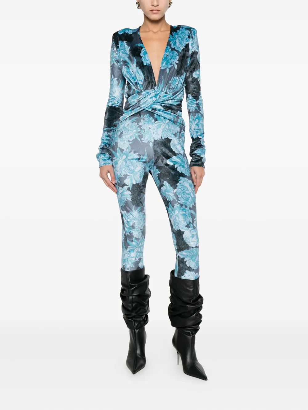 Mazzei floral-print jumpsuit - Blauw