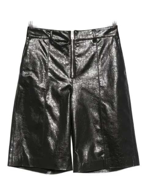 MSGM zip-detail leather shorts