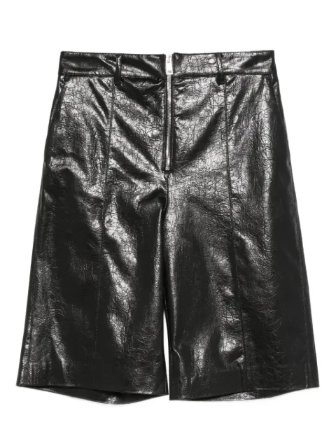 MSGM zip-detail leather shorts