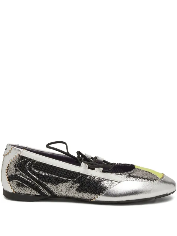 Diesel レースアップ フラットシューズ | シルバートーン | FARFETCH JP