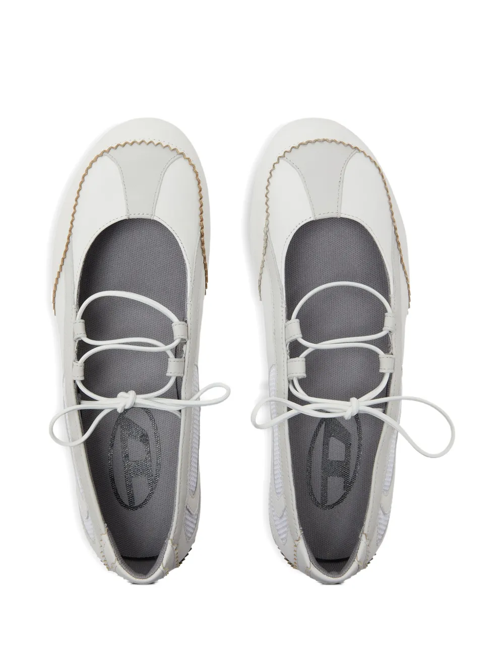 Diesel D-MILE leather flats Wit
