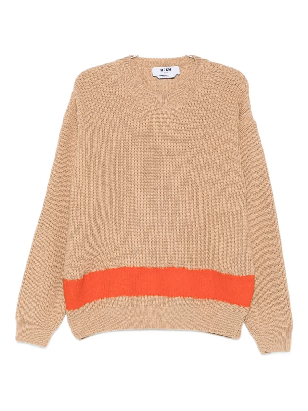 MSGM stripe-detail jumper - ニュートラル MSGM stripe-detail jumper - ニュートラル