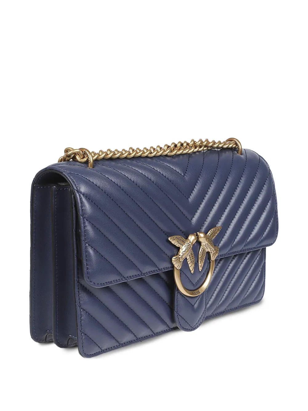 PINKO Schoudertas met kettinghengsel en chevron-patroon Blauw