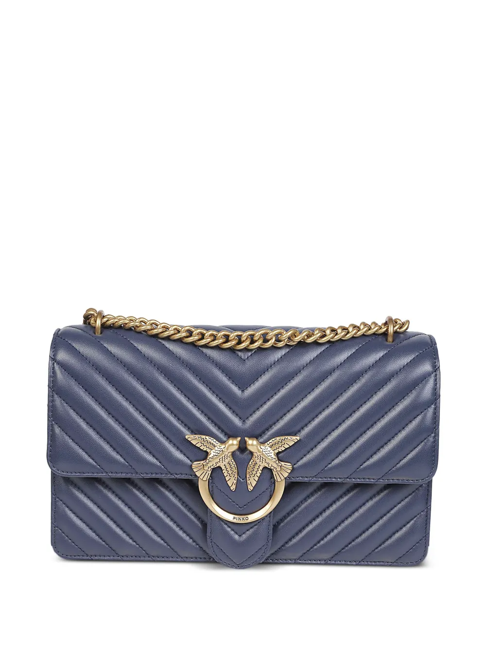 PINKO chevron-pattern chain-strap shoulder bag - Blu