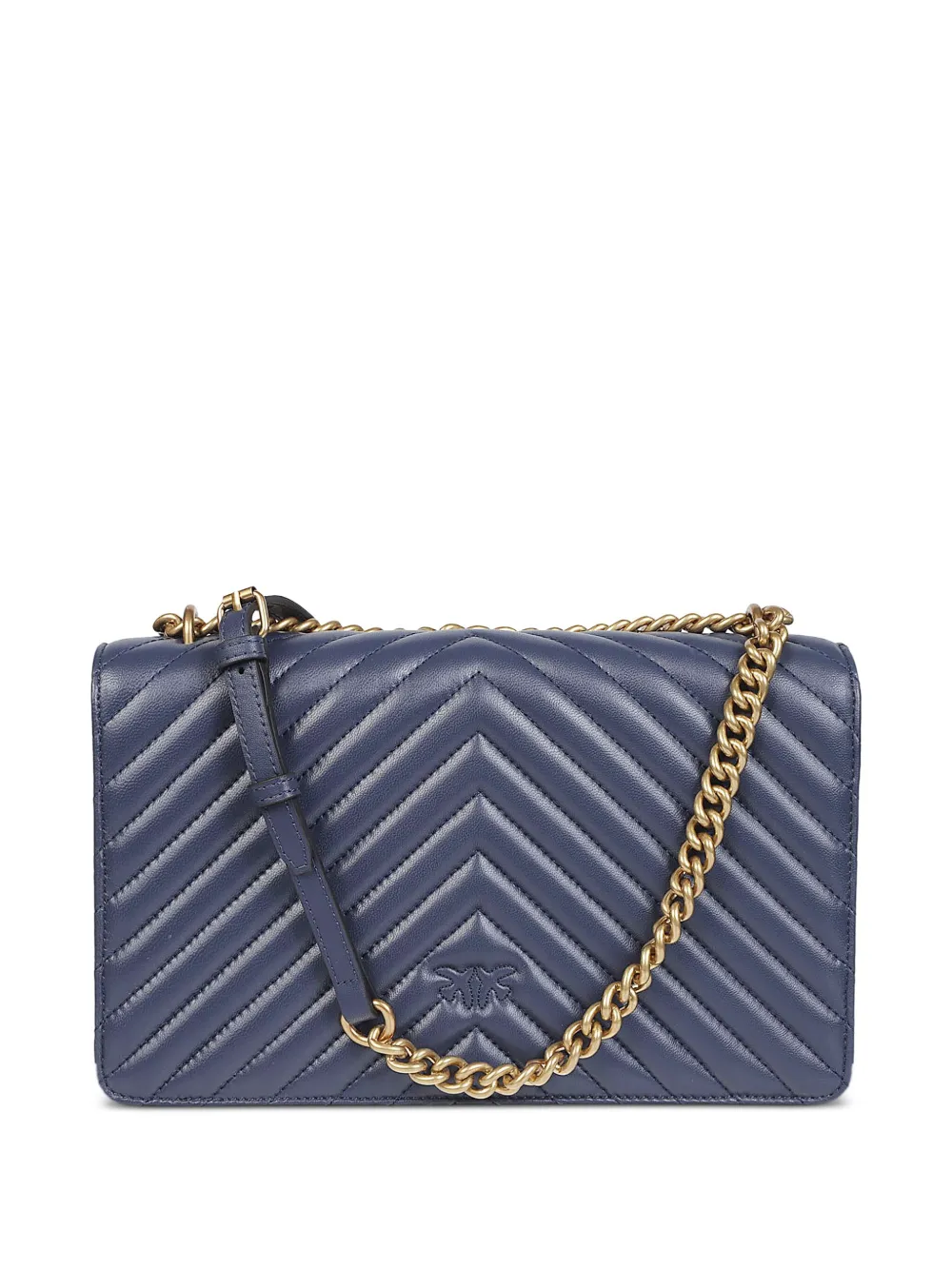 PINKO Schoudertas met kettinghengsel en chevron-patroon - Blauw