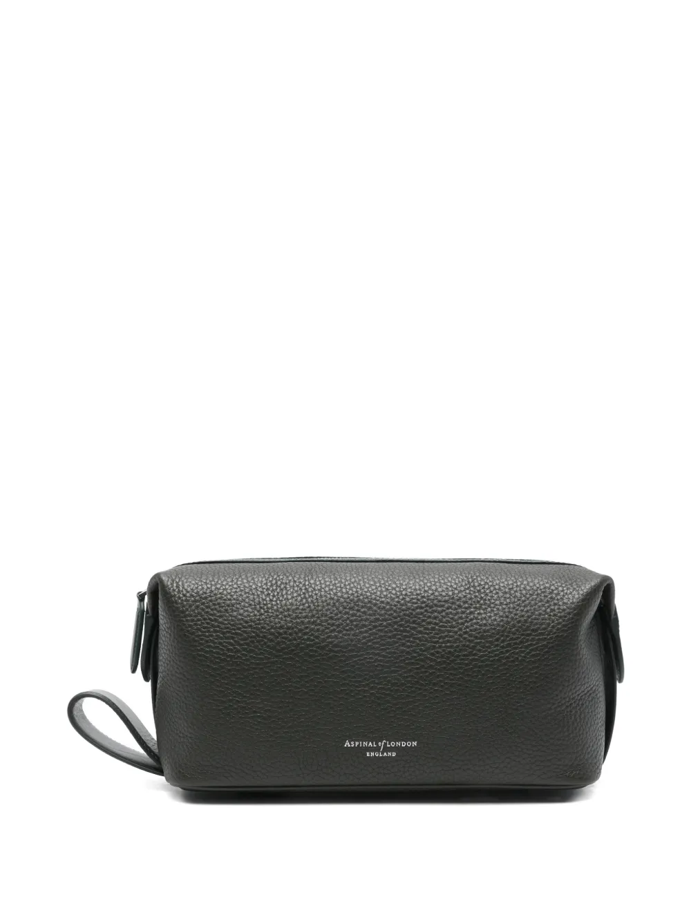 Aspinal Of London grained reporter washbag | Green | Image 1