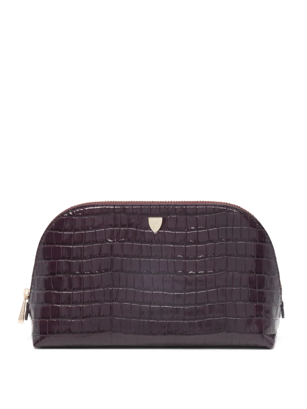 Aspinal Of London croc-effect makeup bag - Viola
