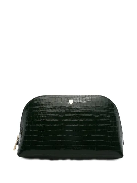 Aspinal Of London small croc-effect makeup bag