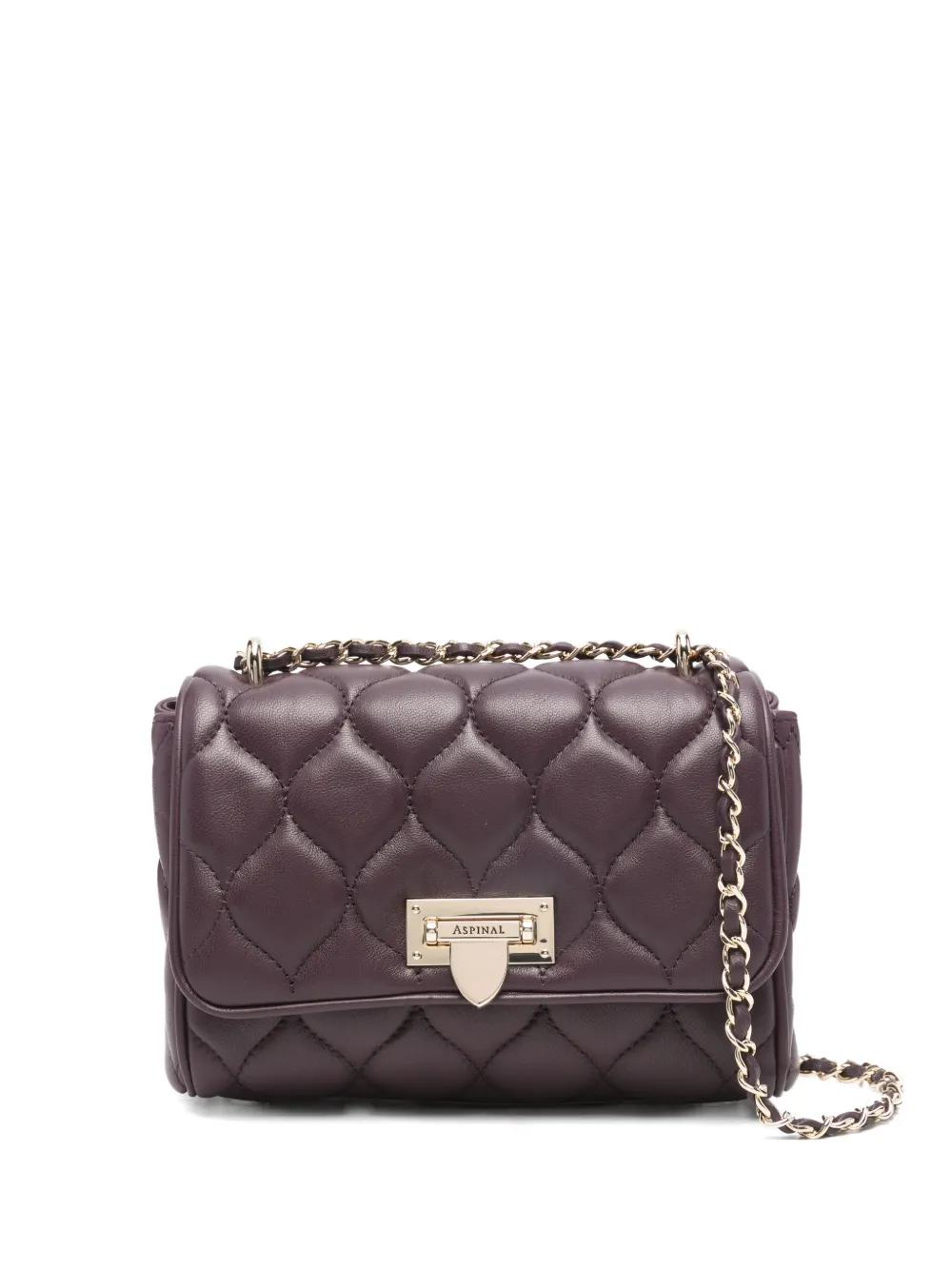 Aspinal Of London quilted chain satchel | morado | Image 1