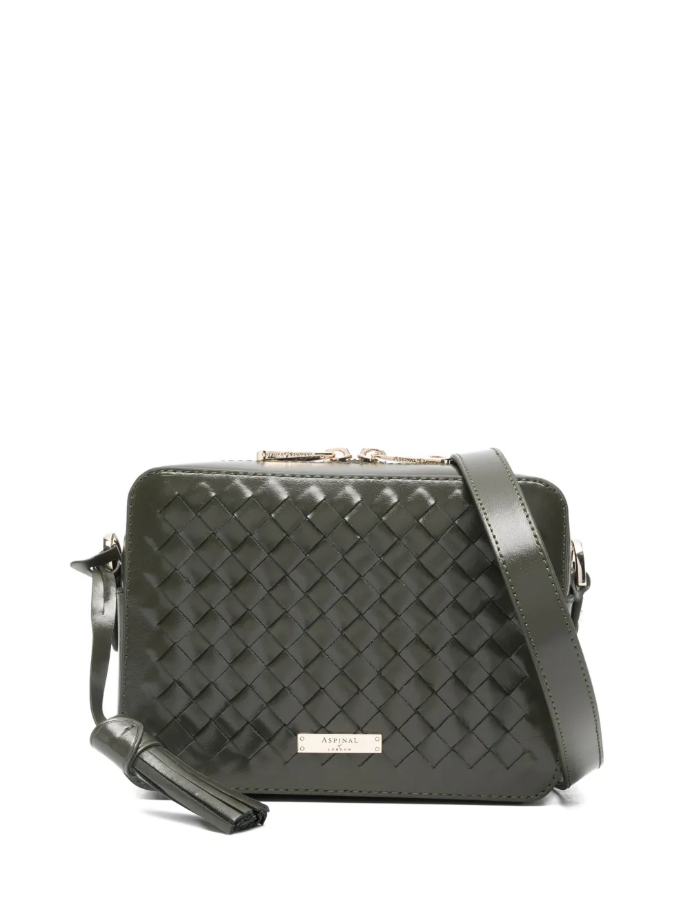 Aspinal Of London woven slot mini bag - Verde