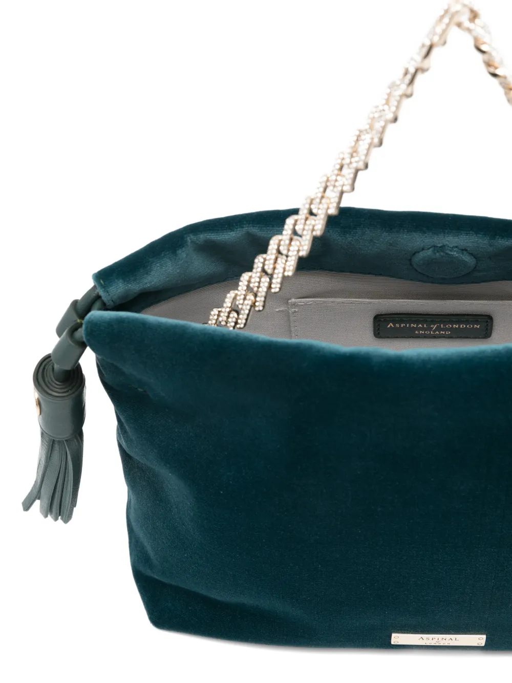 Aspinal Of London Amelia fluwelen shopper Blauw