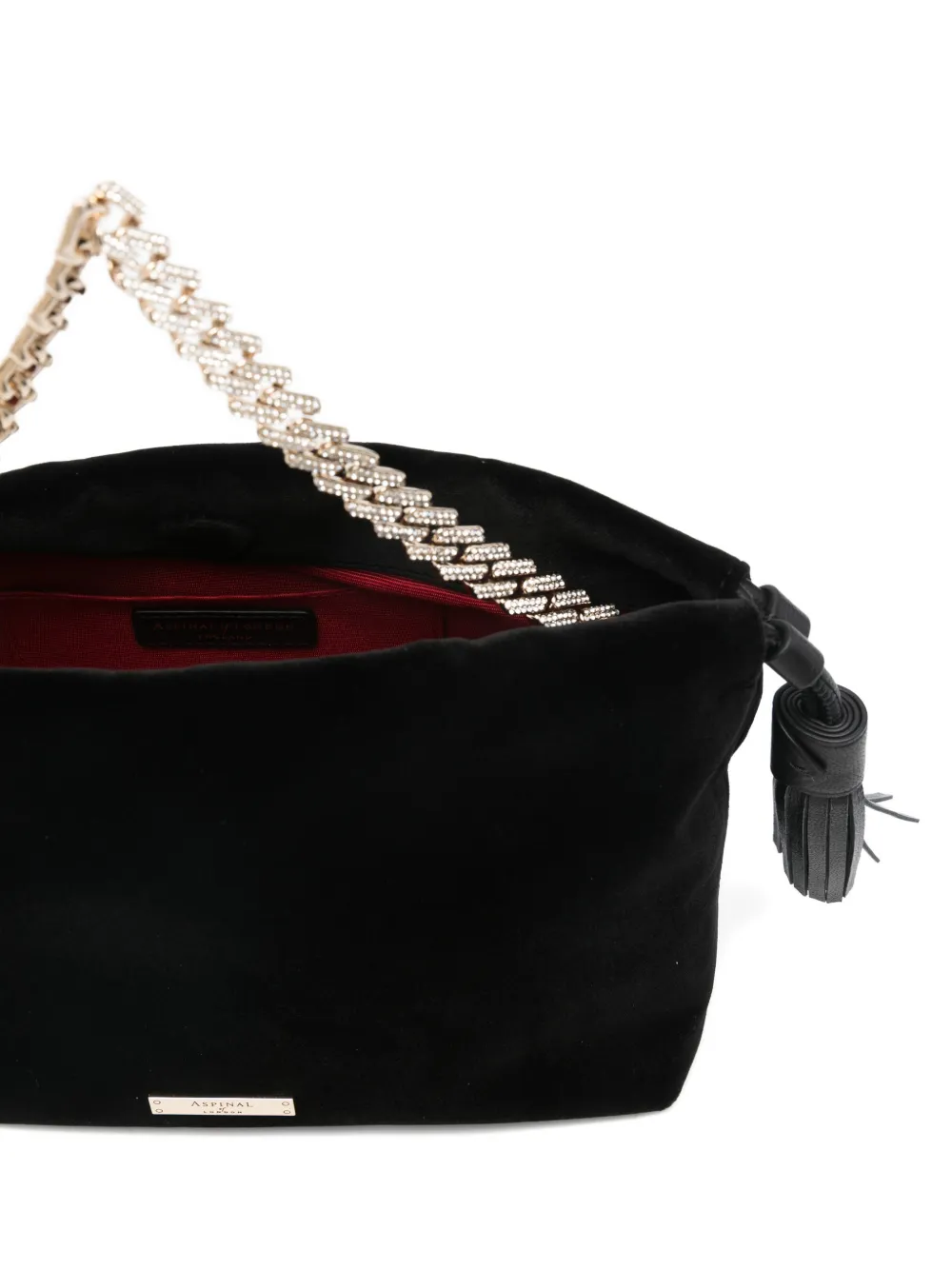 Aspinal Of London Amelia fluwelen shopper Zwart