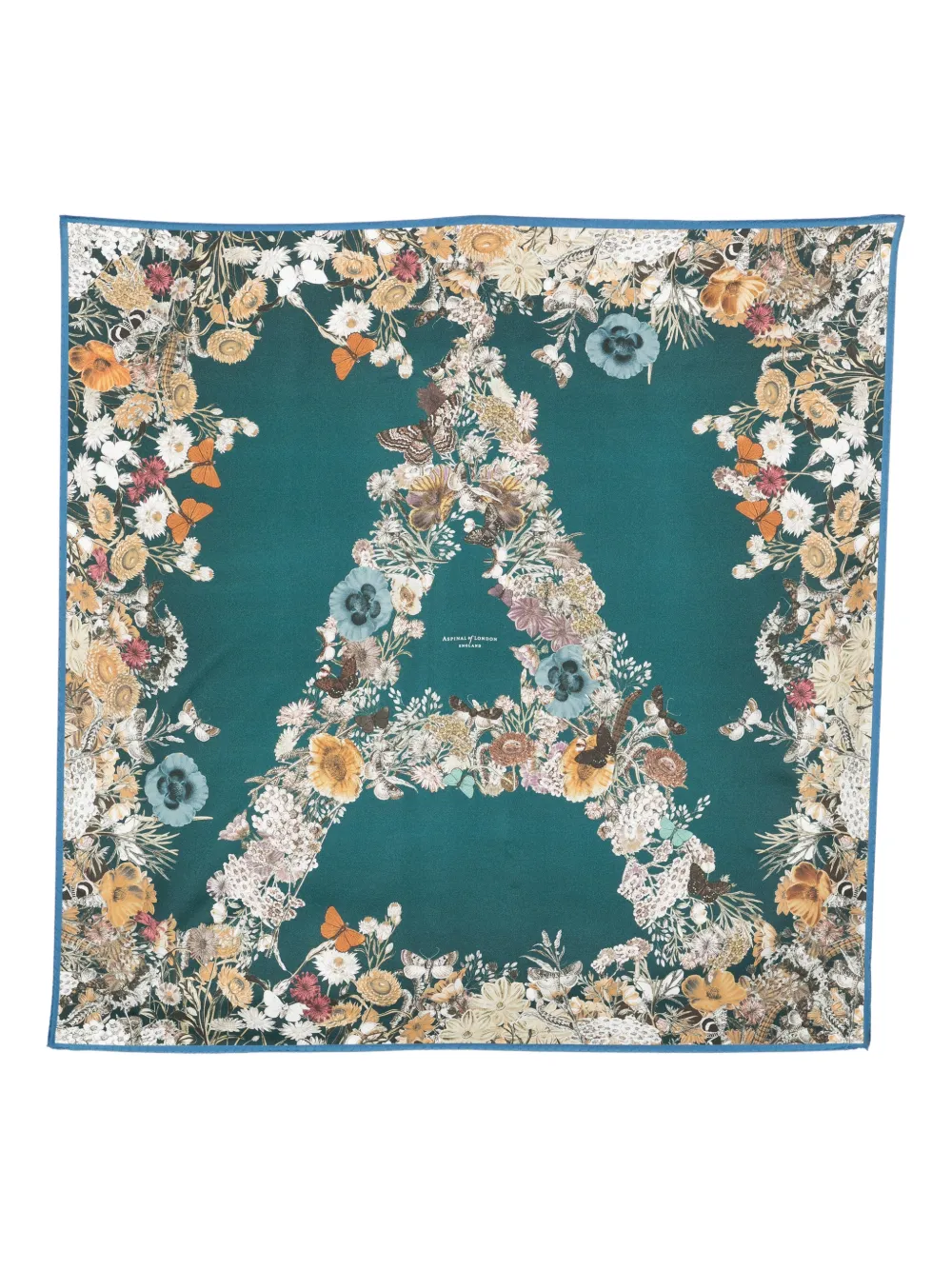 Aspinal Of London Ombre "A" floral silk scarf - Verde