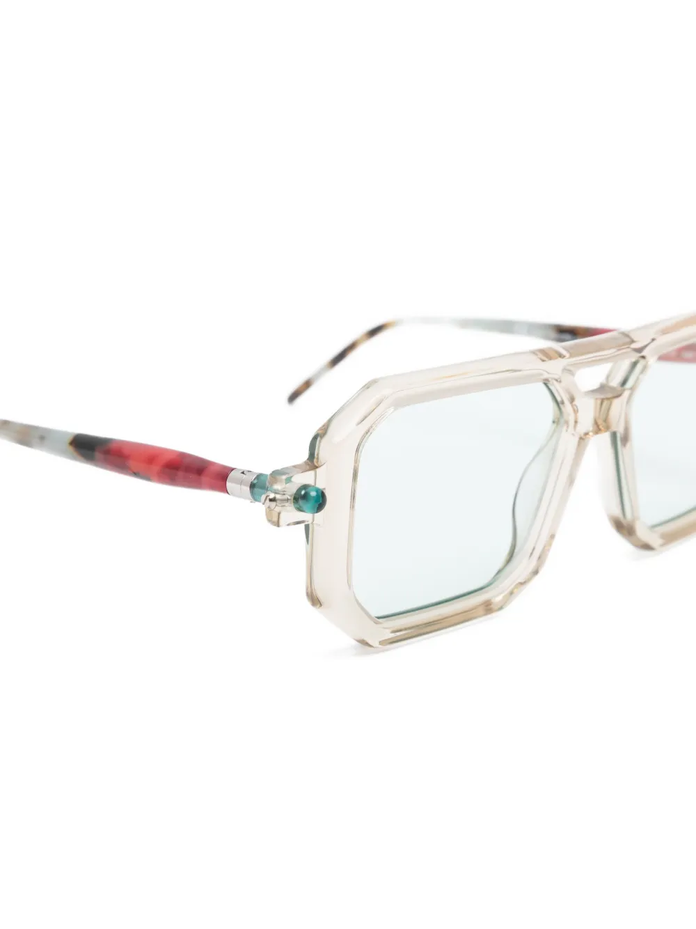 Kuboraum Zonnebril met geometrisch montuur Beige