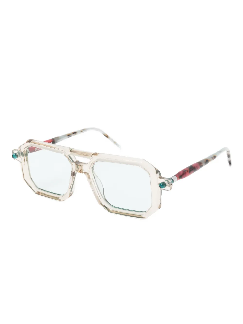 Kuboraum Zonnebril met geometrisch montuur - Beige