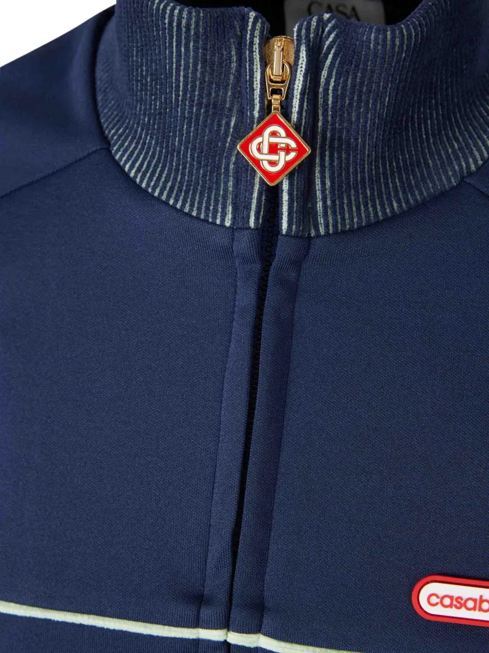 Casablanca Sweater met hoge kraag en rits Blauw