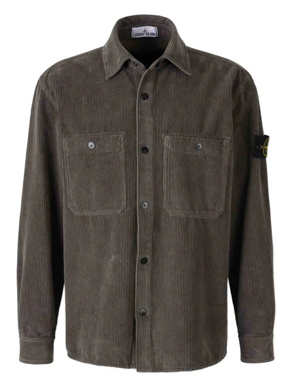 Stone Island Logo-patch Jacket In Gray